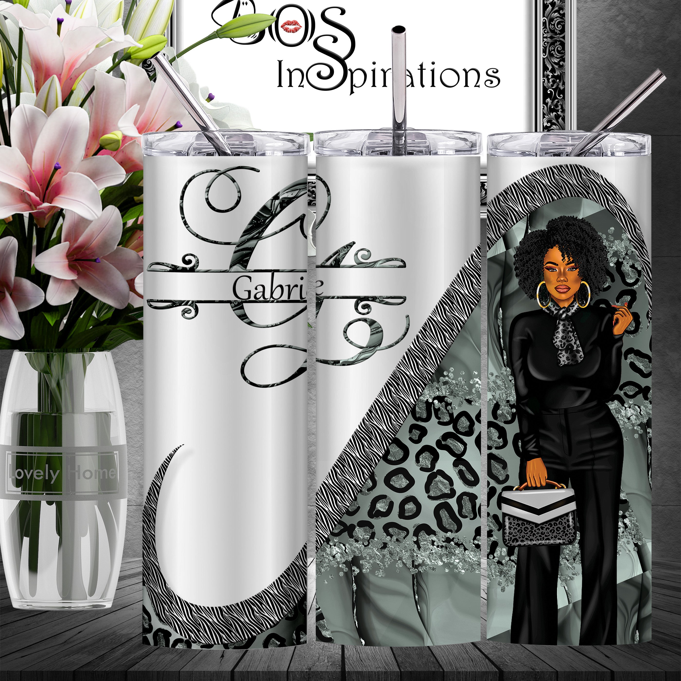 black leopard tumbler – Dollys Print Shop LLC